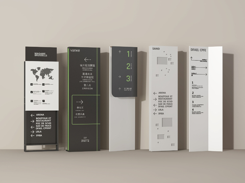  指示牌 到市里 楼层指示牌3d模型 