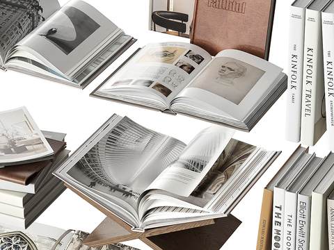  现代书本 书籍 书刊3d模型 