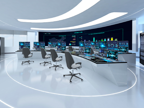  控制室 大数据中心 调度室3d模型 