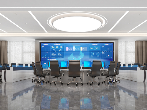  指挥中心 监控中心3d模型 