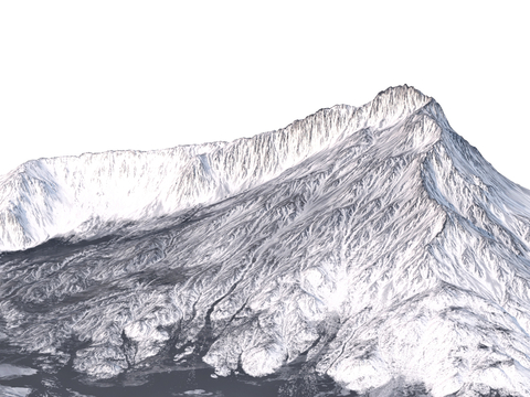  雪山景观 山体 山峰3d模型 