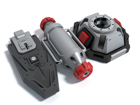  现代工业零件 五金零件3d模型 