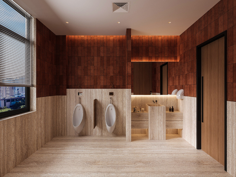  侘寂公共卫生间 公厕3d模型 