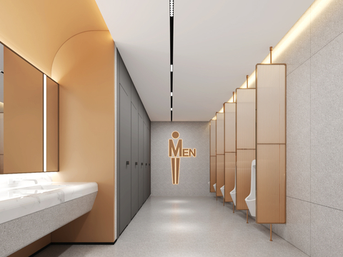  现代公共卫生间3d模型 