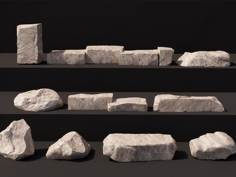  景观石 岩石 石块 石头3d模型 