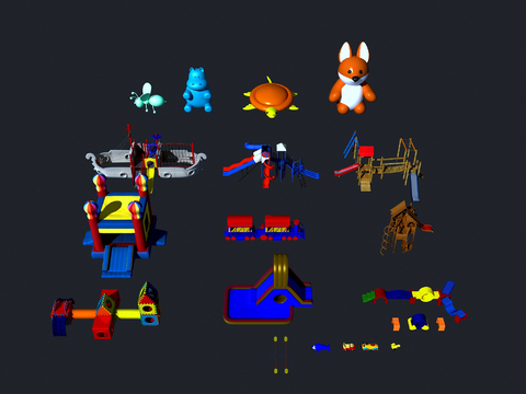  儿童游乐设施3d模型 