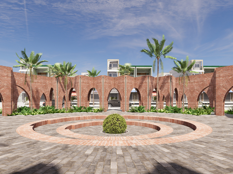  现代口袋公园 迷你公园 市民公园 广场公园3d模型 