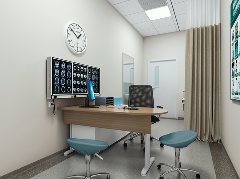  现代医院诊室3d模型 