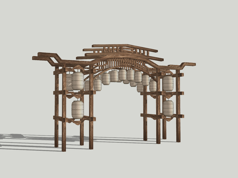  新中式牌坊  门楼3d模型 