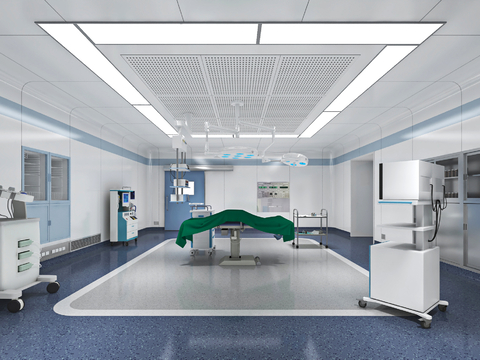  现代手术室 医疗室3d模型 