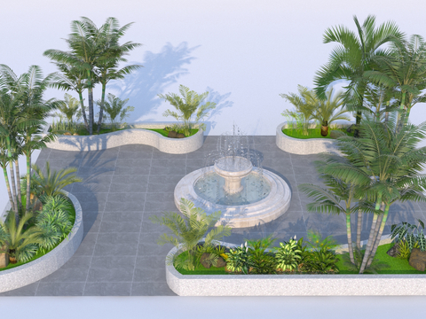  现代公园广场景观3d模型 