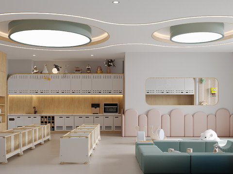  现代幼儿园 托儿所3d模型 