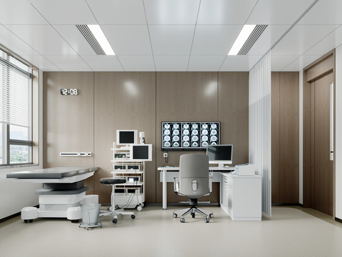  现代医院 诊室3d模型 