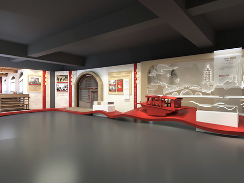  现代党建展厅 纪念馆3d模型 