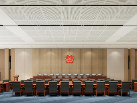  党建报告厅 多功能会议室3d模型 