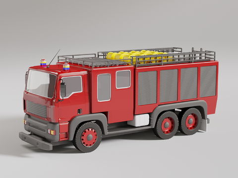  消防车 救援车 机动车3d模型 