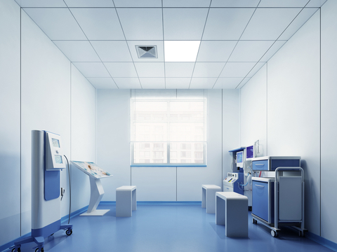  现代医院检测室 设备间3d模型 