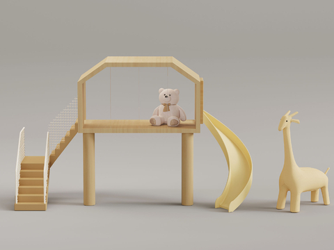  游乐器材 儿童滑梯 玩具 玩偶3d模型 