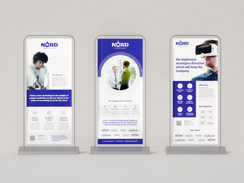  现代易拉宝 海报架 广告牌3d模型 