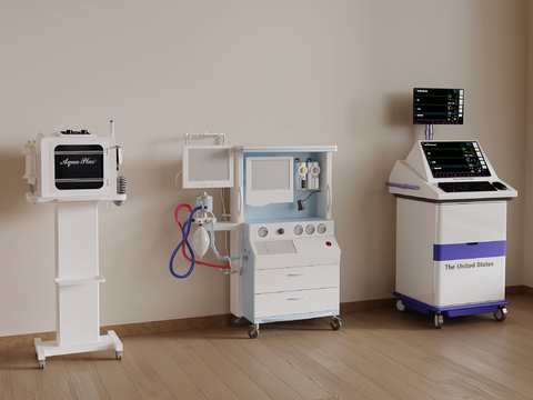  现代医疗器材 检查机3d模型 