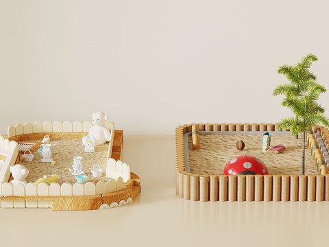  现代儿童沙池 游乐设施3d模型 