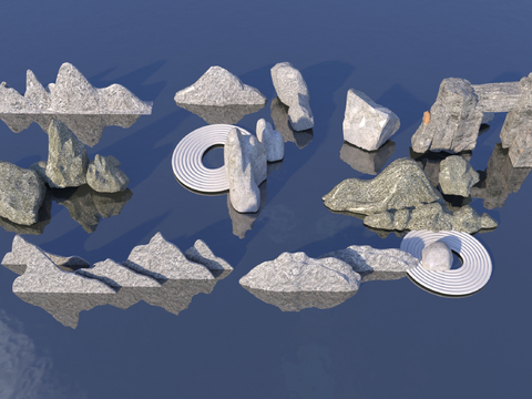  现代石头 雪浪石3d模型 