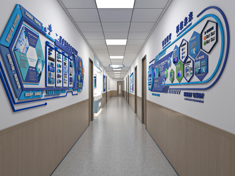  医院过道 走廊3d模型 