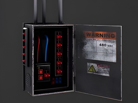  主电源开关盒3d模型 