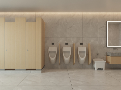  现代公共卫生间3d模型 