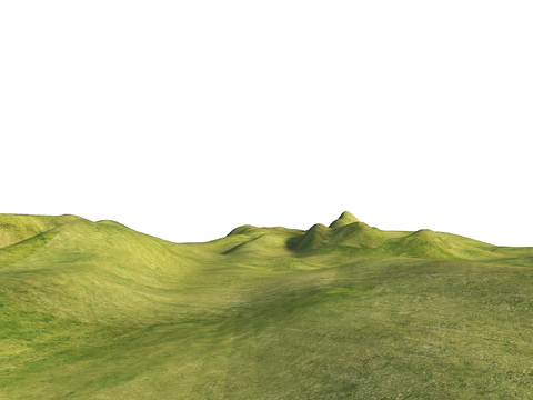  现代景观群山 山体地形 山地公园地形3d模型 