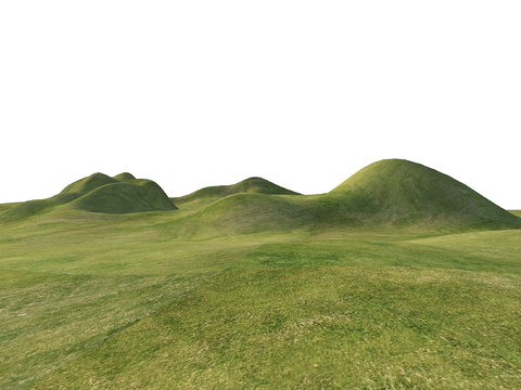  现代景观群山 山体地形 山地公园地形3d模型 