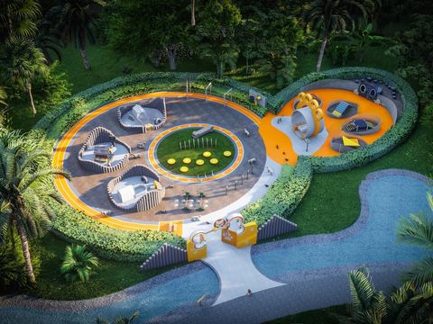  现代宠物乐园 萌宠乐园 口袋公园3d模型 