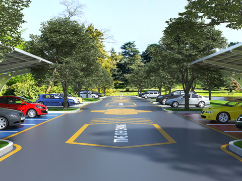  户外停车场3d模型 