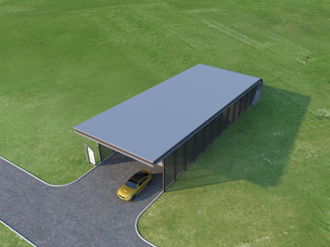  地下车库 停车场出入口3d模型 