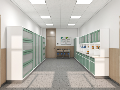  现代实验室 准备室3d模型 