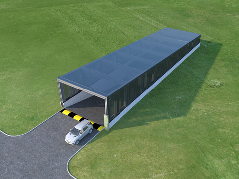  地下车库 停车场出入口3d模型 