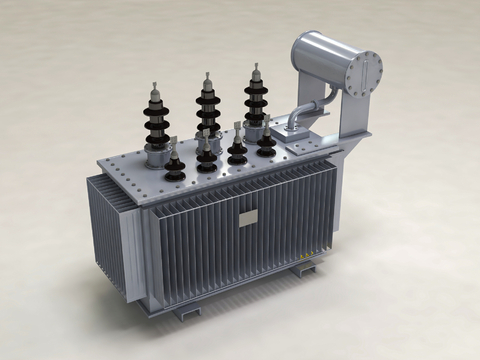  现代变压器3d模型 