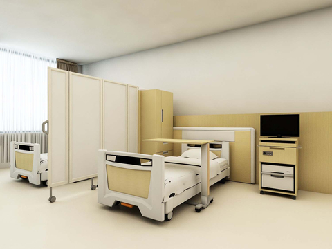  现代医院 病房3d模型 