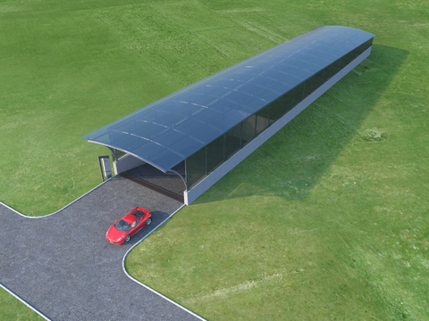  地下车库 停车场出入口3d模型 