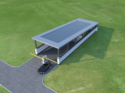  地下车库 停车场出入口3d模型 
