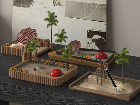  儿童游乐设施 沙盘3d模型 