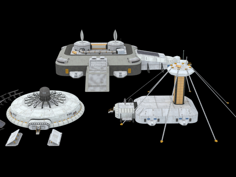  月球基地 太空设备3d模型 