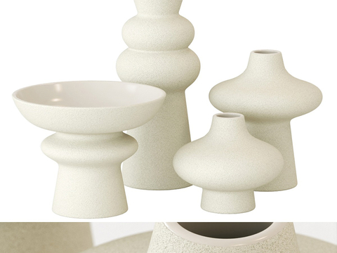  现代陶瓷花瓶3d模型 