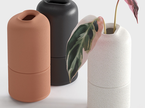  现代陶瓷 花瓶3d模型 