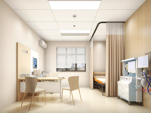  现代医院 治疗诊室3d模型 