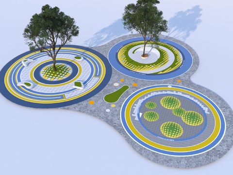  儿童活动场地 儿童游乐区3d模型 