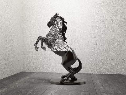  马匹雕塑 奔马雕塑3d模型 