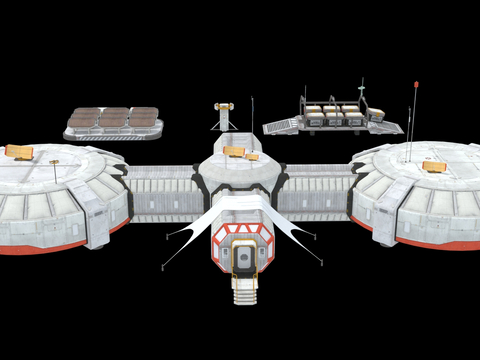  科幻 月球基地 太空设备3d模型 