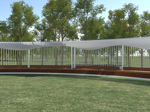  现代廊架 景观廊架3d模型 