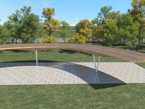  现代廊架 景观廊架3d模型 